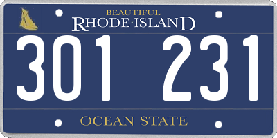RI license plate 301231