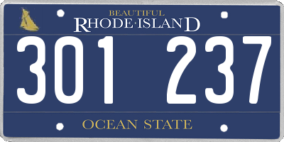 RI license plate 301237