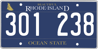 RI license plate 301238
