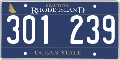 RI license plate 301239