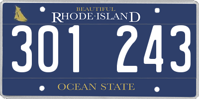 RI license plate 301243