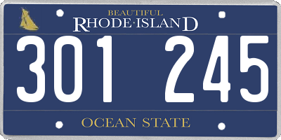 RI license plate 301245