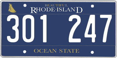 RI license plate 301247