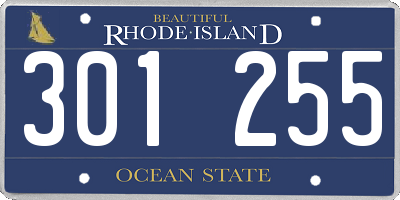 RI license plate 301255
