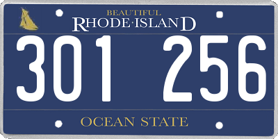RI license plate 301256