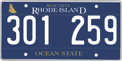 RI license plate 301259