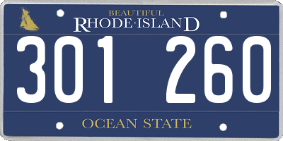 RI license plate 301260