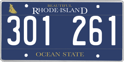 RI license plate 301261
