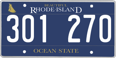 RI license plate 301270