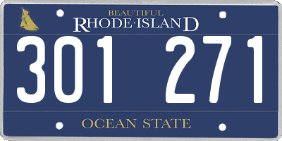 RI license plate 301271
