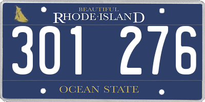 RI license plate 301276