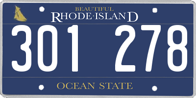 RI license plate 301278