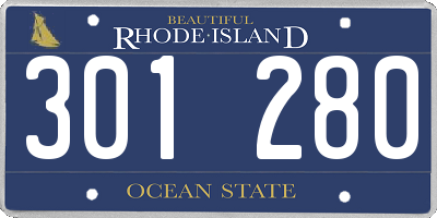 RI license plate 301280