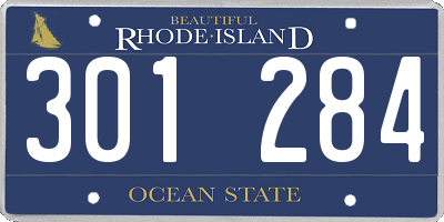 RI license plate 301284