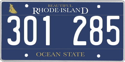 RI license plate 301285