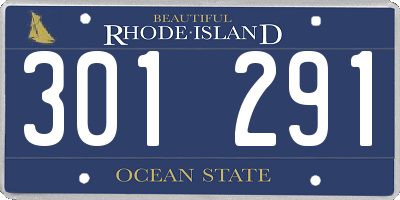 RI license plate 301291