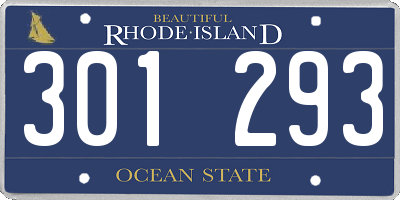 RI license plate 301293