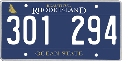 RI license plate 301294