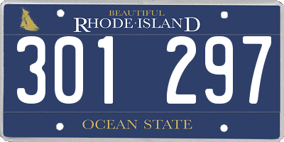 RI license plate 301297