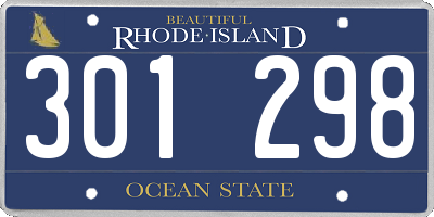 RI license plate 301298