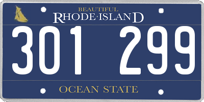 RI license plate 301299