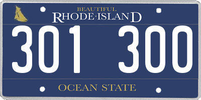 RI license plate 301300