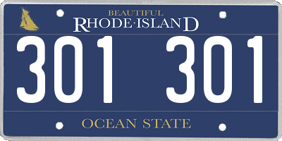 RI license plate 301301