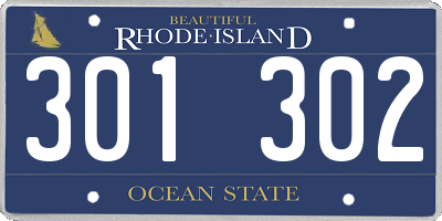 RI license plate 301302