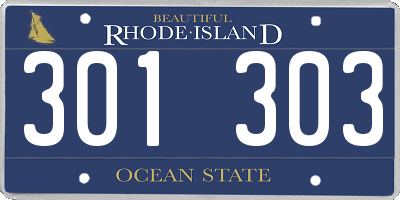 RI license plate 301303