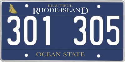 RI license plate 301305
