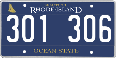 RI license plate 301306