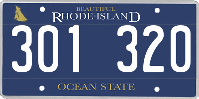RI license plate 301320