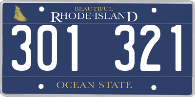 RI license plate 301321