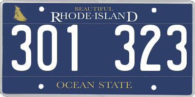 RI license plate 301323