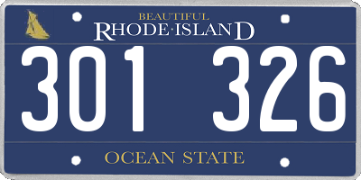 RI license plate 301326