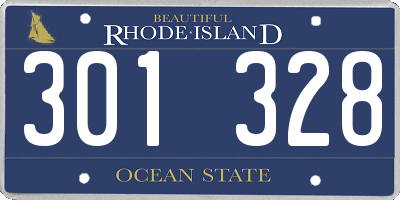 RI license plate 301328