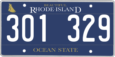 RI license plate 301329