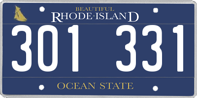 RI license plate 301331