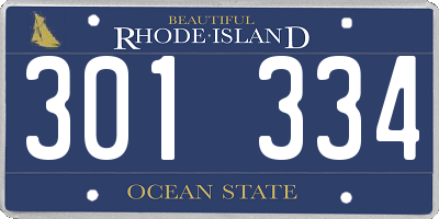 RI license plate 301334