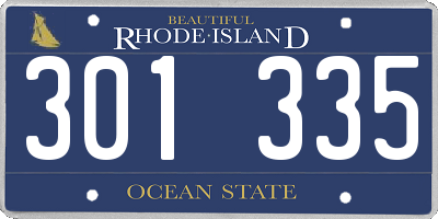 RI license plate 301335
