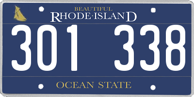 RI license plate 301338
