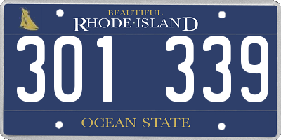 RI license plate 301339