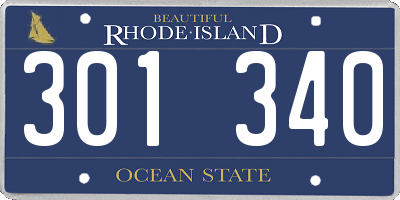 RI license plate 301340