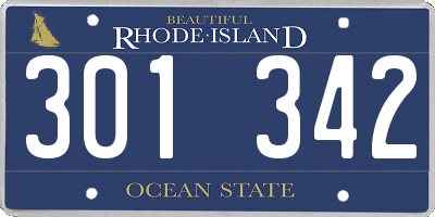 RI license plate 301342