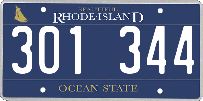 RI license plate 301344