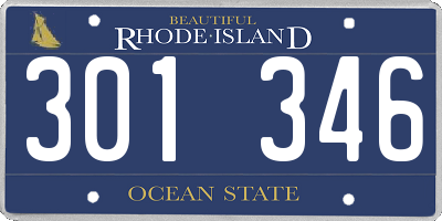 RI license plate 301346