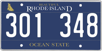 RI license plate 301348