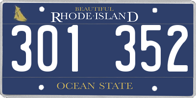 RI license plate 301352