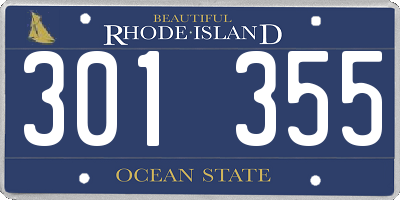 RI license plate 301355