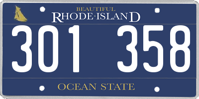 RI license plate 301358